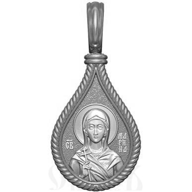 нательная икона св. великомученица марина (маргарита) антиохийская, серебро 925 проба с родированием (арт. 06.027р)