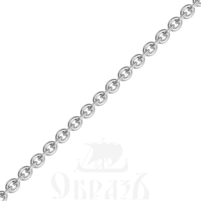 цепь плетение "кобра" серебро 925 пробы с родиевым покрытием (арт. нц 22-034-3 d0,60)