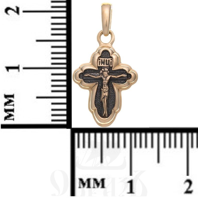 золотой крест с образом божией матери скоропослушница, 585 проба красного цвета (арт. 40314)